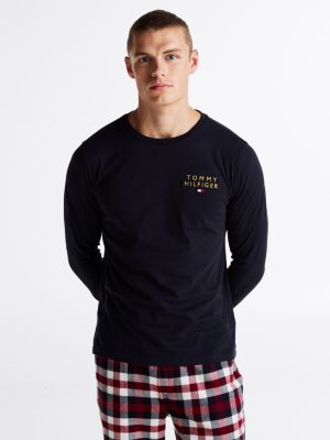 blau original lounge-langarmshirt für herren - tommy hilfiger