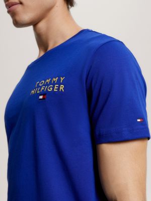 Tommy hilfiger lounge logo best sale flag t shirt navy