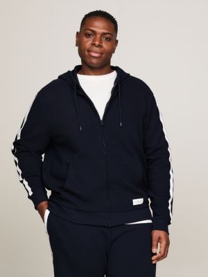 Tommy hilfiger lounge full store zip tape hoodie navy