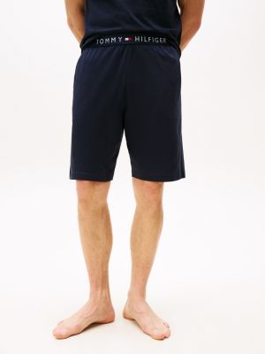 blau shorts aus jersey mit logo für herren - tommy hilfiger