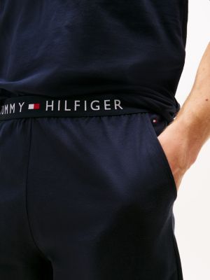 blau shorts aus jersey mit logo für herren - tommy hilfiger