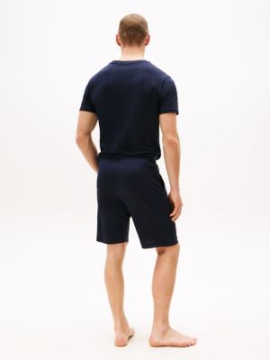 blau shorts aus jersey mit logo für herren - tommy hilfiger