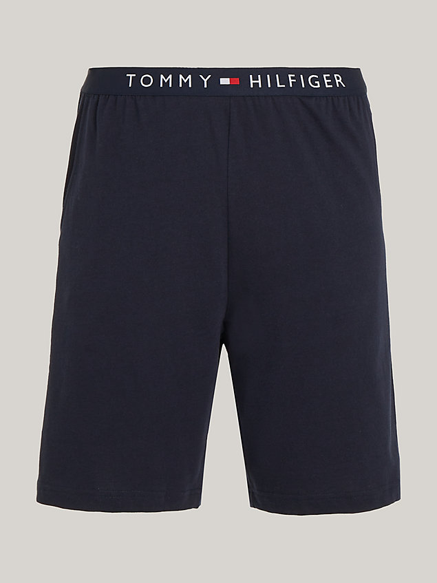 blue jersey short met logo voor heren - tommy hilfiger