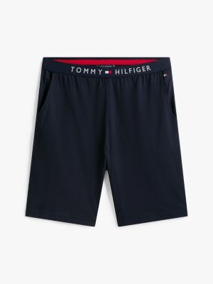 blau shorts aus jersey mit logo für herren - tommy hilfiger