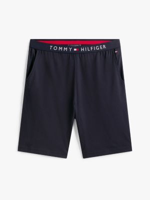 blauw jersey short met logo voor heren - tommy hilfiger