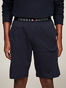 blau shorts aus jersey mit logo für herren - tommy hilfiger
