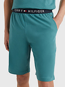 grün shorts aus jersey mit logo für men - tommy hilfiger