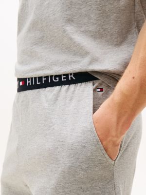 grau shorts aus jersey mit logo für herren - tommy hilfiger