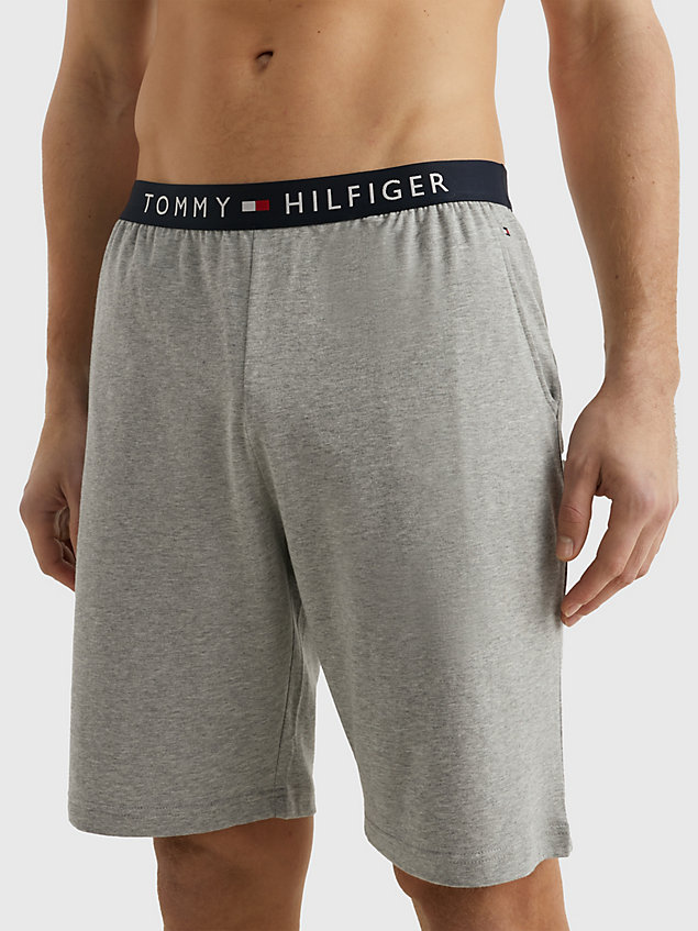 grey shorts aus jersey mit logo für herren - tommy hilfiger