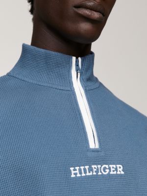 blue hilfiger monotype half zip lounge sweatshirt for men tommy hilfiger