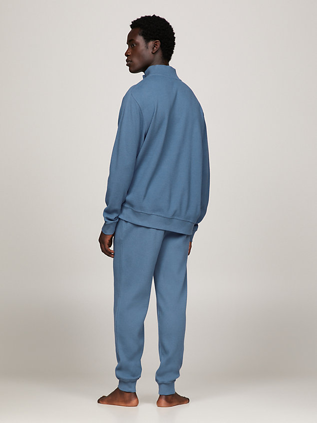 blue hilfiger monotype half zip lounge sweatshirt for men tommy hilfiger