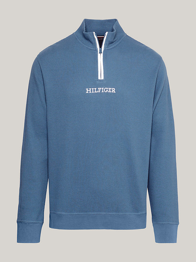 blue hilfiger monotype half zip lounge sweatshirt for men tommy hilfiger