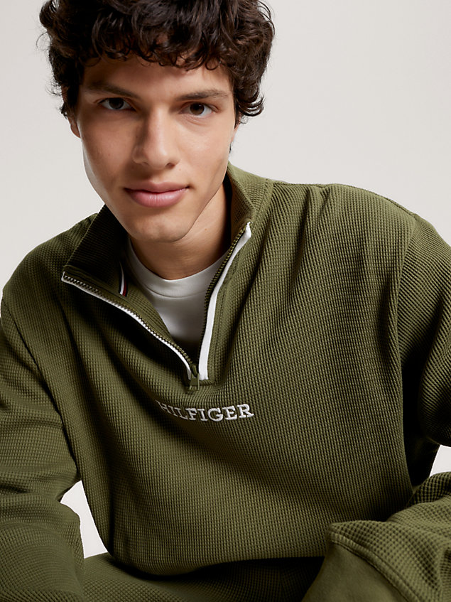 green hilfiger monotype lounge-sweatshirt für herren - tommy hilfiger