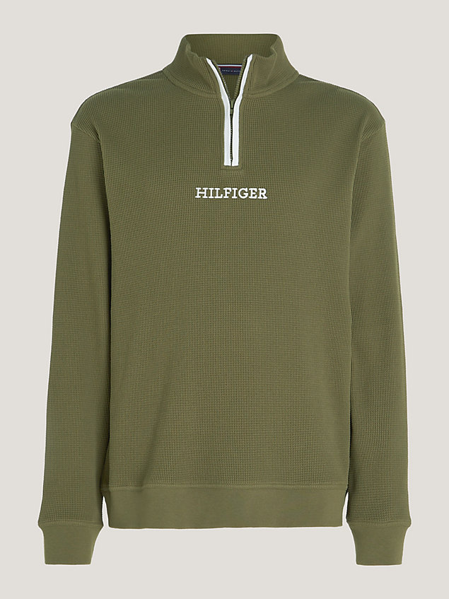 green hilfiger monotype half zip lounge sweatshirt for men tommy hilfiger