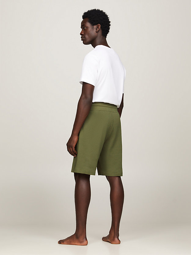 shorts lounge hilfiger monotype con lacci verde da uomo tommy hilfiger