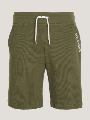 Hilfiger Monotype Waffle Lounge Shorts Green Tommy Hilfiger