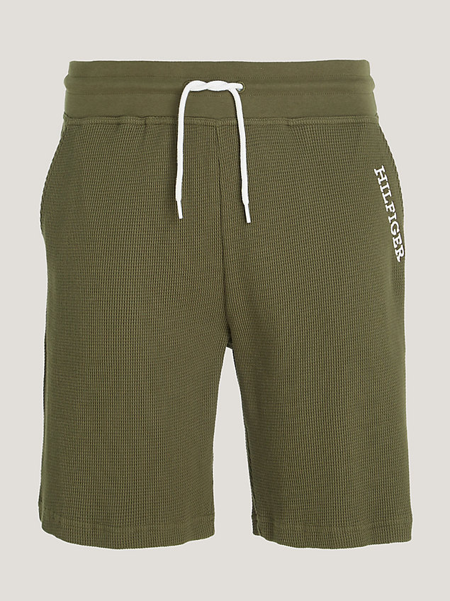 shorts lounge hilfiger monotype con lacci green da uomo tommy hilfiger