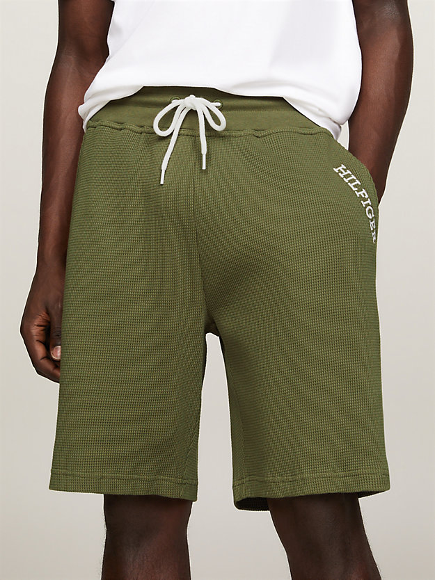 shorts lounge hilfiger monotype con lacci verde da uomo tommy hilfiger