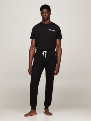 Hilfiger Monotype Cuffed Lounge Joggers | Black | Tommy Hilfiger