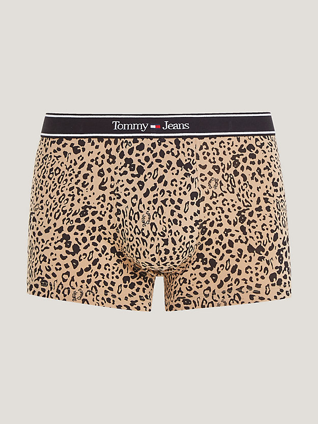 bruin essential boxershort met print en logo voor heren - tommy jeans