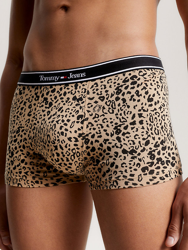 brown essential logo waistband printed trunks for men tommy jeans