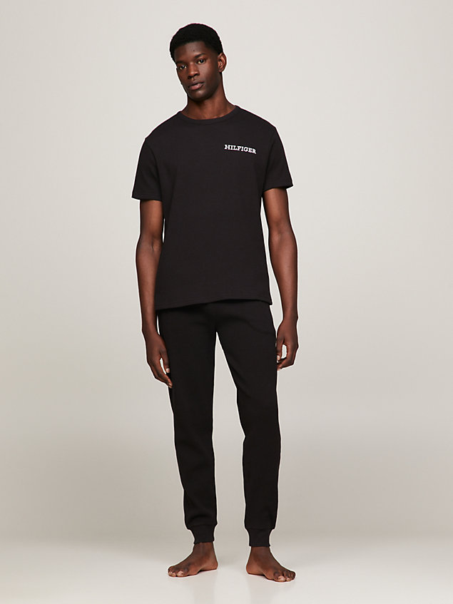 black hilfiger monotype lounge t-shirt for men tommy hilfiger