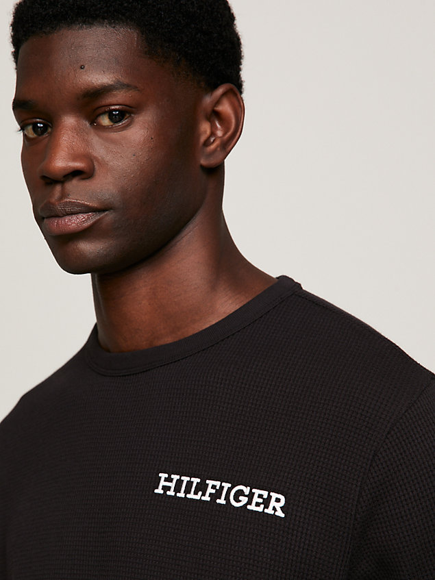 black hilfiger monotype lounge-t-shirt voor heren - tommy hilfiger