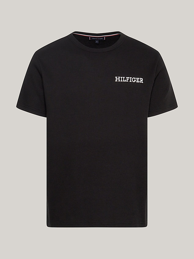 camiseta con monotipo hilfiger black de hombre tommy hilfiger