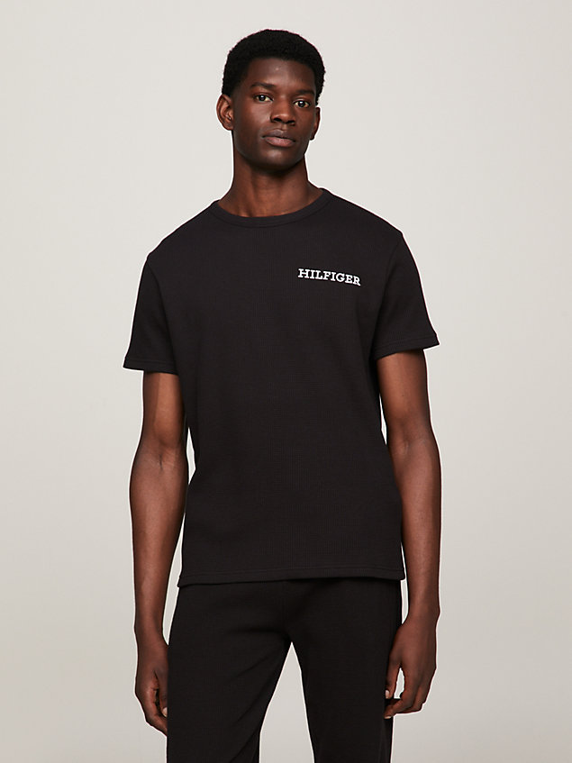 black t-shirt lounge hilfiger monotype dla mężczyźni - tommy hilfiger