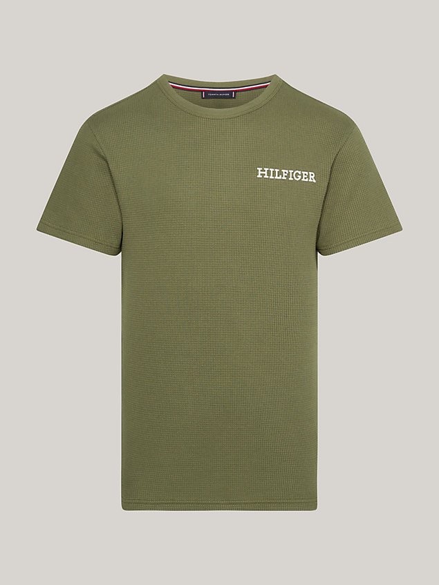 camiseta con monotipo hilfiger green de hombre tommy hilfiger
