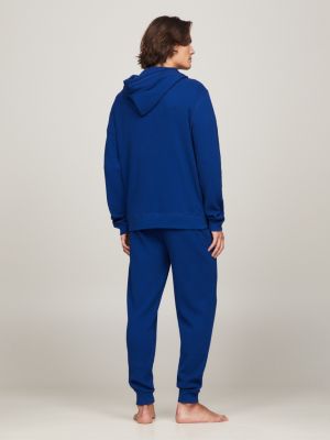 Hilfiger Monotype Hoodie mit Waffel-Struktur | Blau | Tommy Hilfiger