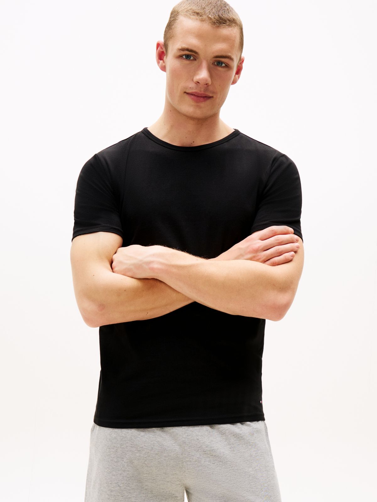 3 Pack V-Neck Cotton T-Shirts — Black