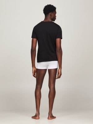 black 3 pack v-neck cotton t-shirts for men tommy hilfiger