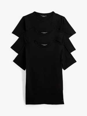 3 Pack V-Neck Cotton T-Shirts, Black