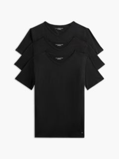 3 Pack V-Neck Cotton T-Shirts — Black 1