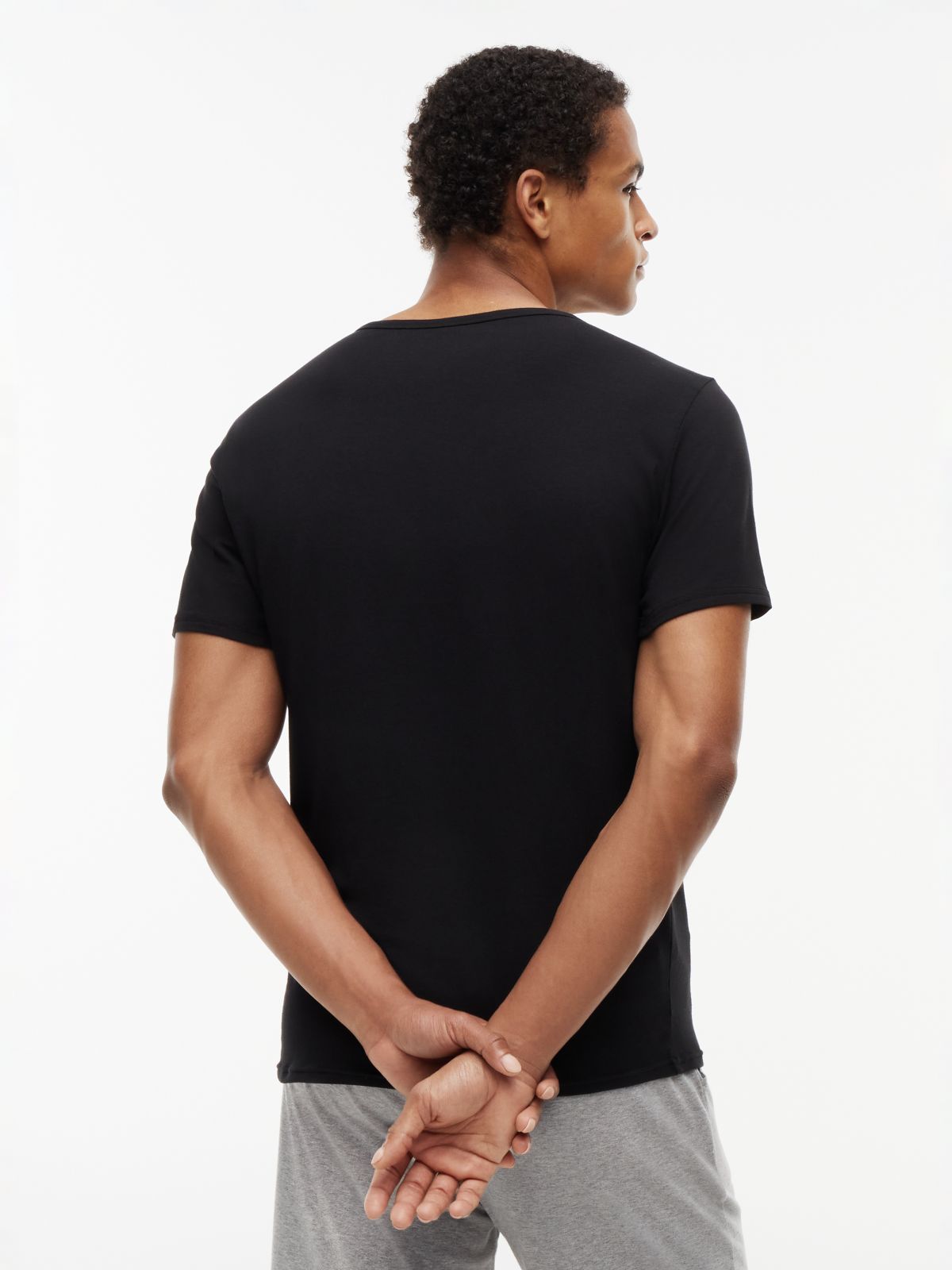 3 Pack V-Neck Cotton T-Shirts — Multi