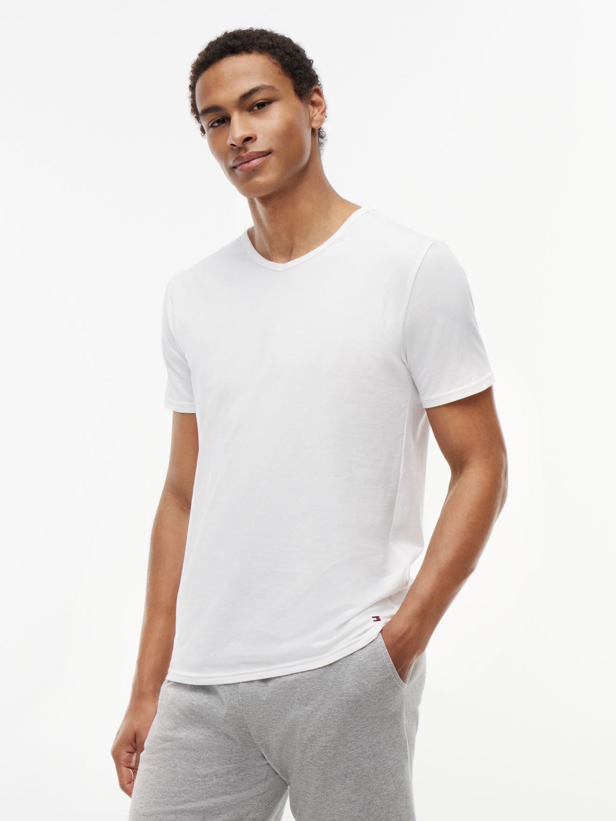 3 Pack V-Neck Cotton T-Shirts — Multi