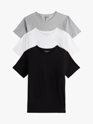 lot de 3 t-shirts en coton col en v multi pour hommes tommy hilfiger