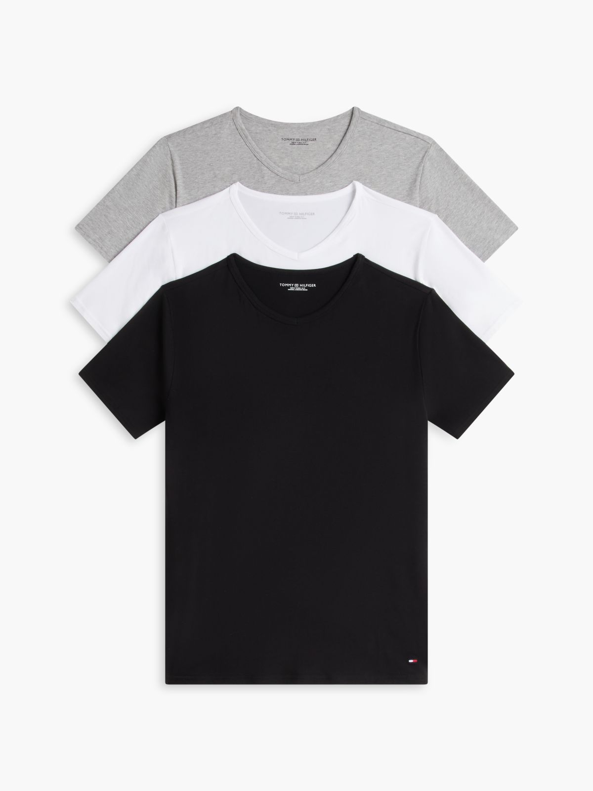 3 Pack V-Neck Cotton T-Shirts — Multi