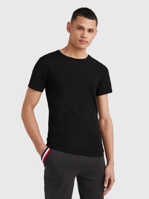 lot de 3 t-shirts premium essential stretch noir pour hommes tommy hilfiger