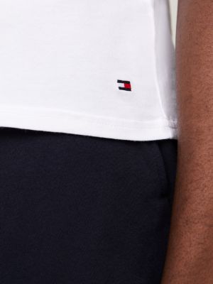 wit premium essential set van 3 stretch-t-shirts voor heren - tommy hilfiger