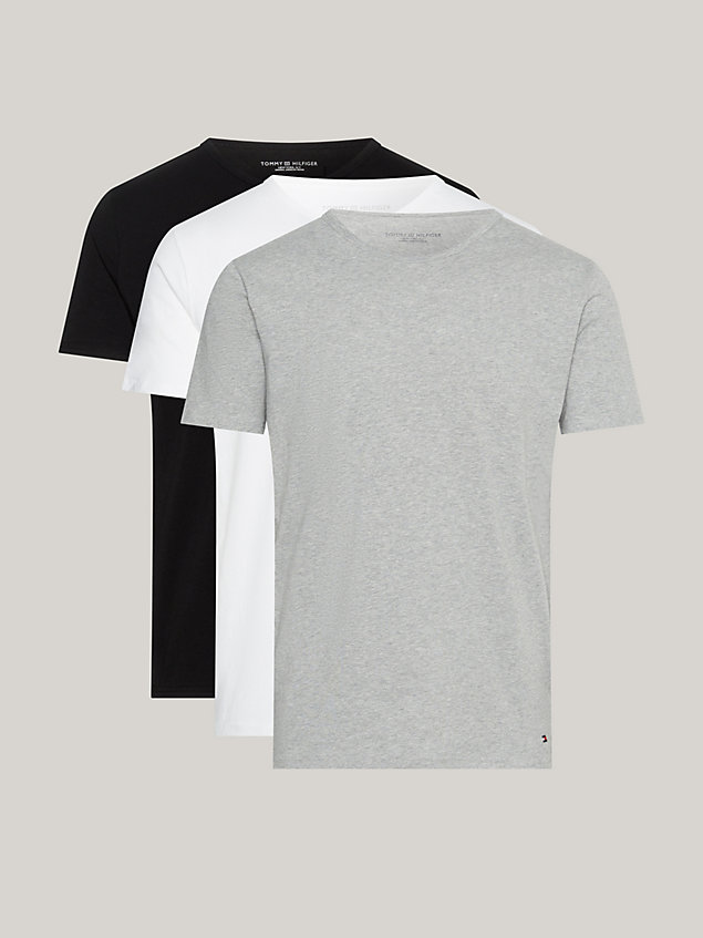 multi premium essential set van 3 stretch-t-shirts voor heren - tommy hilfiger