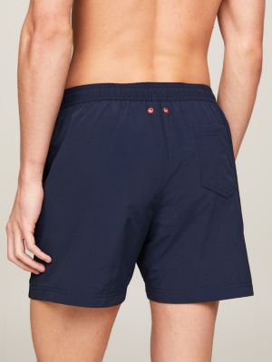 Slim Fit mittellange Badehose mit Logo-Tape