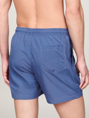 blue heritage mid length crinkle swim shorts for men tommy jeans