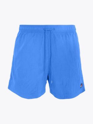 blue heritage mid length crinkle swim shorts for men tommy jeans