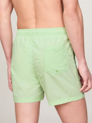 green heritage mid length crinkle swim shorts for men tommy jeans