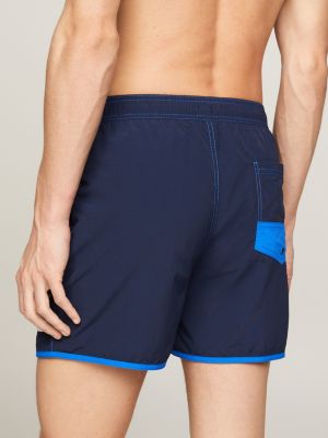 blue contrast mid length slim swim shorts for men tommy jeans