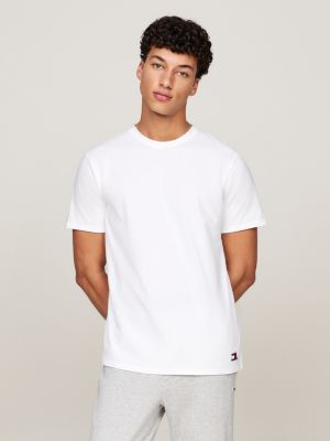 white 2er-pack heritage essential badge-t-shirts für herren - tommy jeans