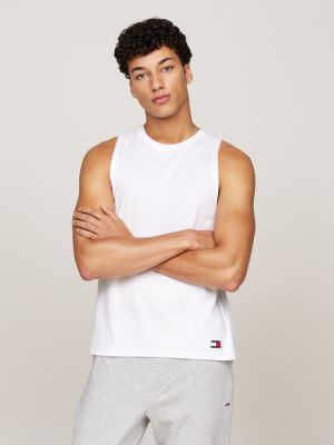 white 2er-pack heritage essential lounge-tanktops für herren - tommy jeans