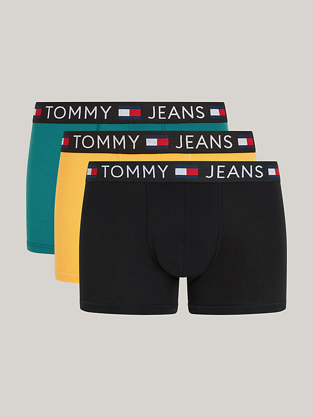 purple essential set van 3 boxershorts met logoband voor heren - tommy jeans
